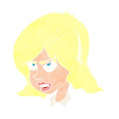 cartoon annoyed woman N220