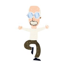cartoon old man wearing big glasses N10