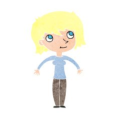 cartoon woman shrugging N67