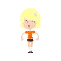 cartoon happy pretty woman N12
