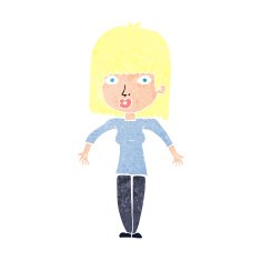 cartoon woman shrugging N68