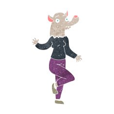 cartoon dancing werewolf woman N8