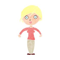 cartoon surprised woman N271