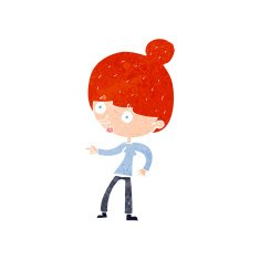 cartoon woman pointing N244
