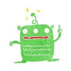cartoon weird little alien N22