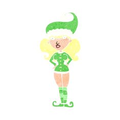 cartoon santa's helper woman N11
