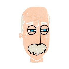 cartoon annoyed old man N74