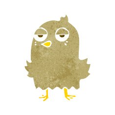 cartoon bored bird N12