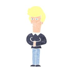 cartoon man narrowing his eyes N11