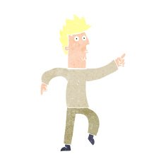 cartoon worried man pointing N33