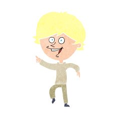 cartoon happy pointing man N21