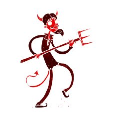 Cartoon Devil With Pitchfork N33