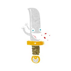 crazy knife cartoon character N11