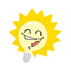 happy light bulb cartoon N3