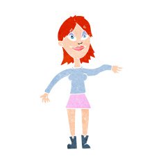 cartoon woman making hand gesture N11
