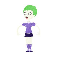 cartoon zombie monster woman N11