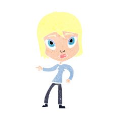 cartoon pointing woman N35