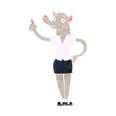 cartoon werewolf woman with idea N7