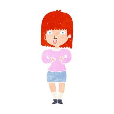 cartoon shocked woman N113