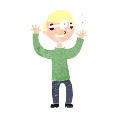 cartoon man with popping out eyes N33