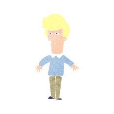 cartoon suspicious man N44