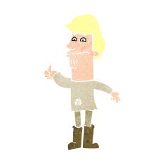 cartoon nervous man N182