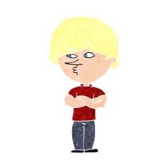 cartoon suspicious man N45