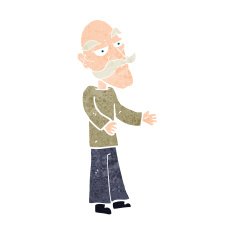 cartoon old man with mustache N30