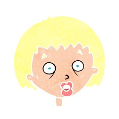 cartoon shocked woman N114