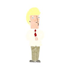 cartoon nervous man N183