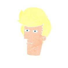 cartoon man narrowing eyes N38