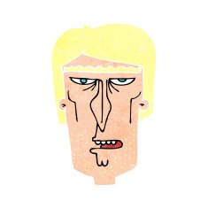 cartoon angry face N32