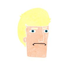 cartoon man narrowing eyes N39