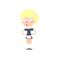 cartoon woman in french maid outfit N11