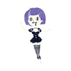 cartoon happy vampire girl N44