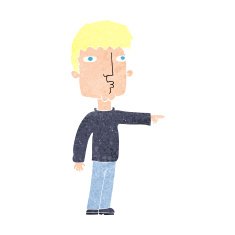 cartoon pointing man N125