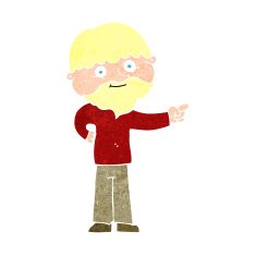 cartoon bearded man pointing N11