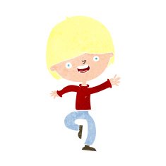 cartoon happy boy dancing N10