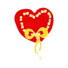 stitched heart cartoon N12