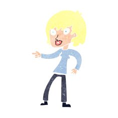 cartoon woman pointing N245