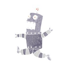 cartoon terrified robot N9