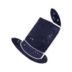cartoon old top hat N25