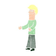 Cartoon Man Shrugging Shoulders N85