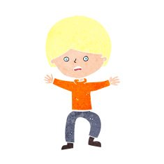 cartoon boy panicking N34