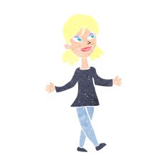 cartoon woman with no worries N43