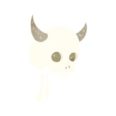 cartoon spooky skull N203