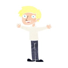 cartoon enthusiastic man N12