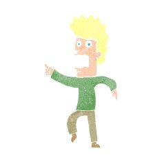 cartoon terrified man N336