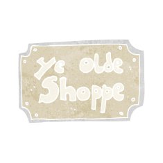 cartoon old fake shop sign N10