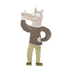 cartoon werewolf with idea N7